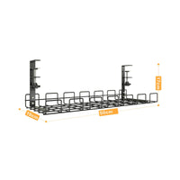 Easy Installation No Drill Hanging Desk Shelf Space Saving Clamp on Desk Storage Rack Heavy Duty Clamp-on Wire Basket Sturdy Metal for Office, Workstation