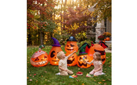 Outdoor Halloween Inflatable Pumpkin with Blower Lighted Inflatable Pumpkin Row Large Yard Decoration LED-and for Lawn