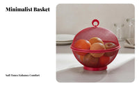 Multi-Purpose Mesh Fruit Basket with Lid Easy to Clean Food Cover Basket Stylish Design Metal Mesh Fruit Holder for Dining Table, Picnic, Outdoor