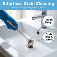 Drain Auger Plumbing Snake for Sink Flexible Hair Clog Remover Tool for , Pipe Cleaner for Homeowners, 60cm Spiral Hook