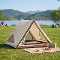 Silver-Coated Automatic Camping Tent Lightweight Triangular Camping Tent Ventilated Outdoor Shelter Easy Setup