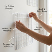 Wall Mounted Wire Basket Organizer for Kitchen Storage and Bathroom No Drill Installation Iron Mesh Design