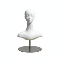 White Mannequin Head Easy to Clean Hat Display Head Smooth Finish Scarf Display Bust for Photo Photography