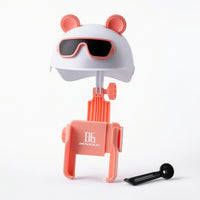 Rear-View-Mirror Mounted Phone Holder with Sunshade One-Button Clamping Motorcycle Phone Holder Anti-Slip Universal for Riders, Commuters, Bicycles