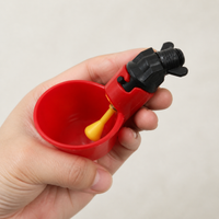 Red Automatic Chicken Water Dispenser, 500 Pcs Poultry Waterer, Quail & Pigeon Drinker Feeder Accessory