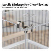 Bird Bath Box Easy to Clean Transparent Cage Bird Bath No-Leak Design Parrot Bathing Tub for Cockatiels, Small Birds, Aviary, Indoors, Home