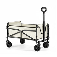 Large Capacity Foldable Camping Cart Tear-Resistant Material Collapsible Utility Wagon 360° Swivel Wheels Outdoor Pull Cart for Campers, Picnic, Garden, Beach