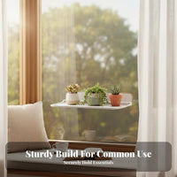 Suction mount shelf tooldrillless installation glass storage areaSaving for Living Room, Bathroom