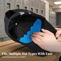Anti-Dirt Self-Adhesive Brim Pad Curved Shape Hat Brim Pad Scalloped Edge Self Adhesive Hat Liner Textured Woven Surface