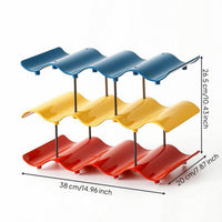 Desktop Cup Rack with Wavy Shelf Countertop Cup Storage Rack Mug Display Shelf Multi-Functional Versatile for Coffee Bar
