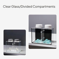 Glass Betta Fish Enclosure with Divider and Lighting