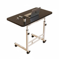 Mobile with Wheels Rolling C-Shaped Table Space-Saving Adjustable C-Shaped Side Desk Spacious Desktop Bedroom Furniture Rounded Corners for Apartment Dwellers, Telecommuting Workers, Students, Small Areas, Living Room, Home Office