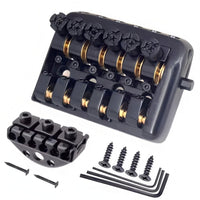 Stringless Fixed Guitar Bridge Tailpiece Saddle Adjustable Stringless Electric Guitar Bridge Sustain Musical Instrument Part for Luthiers