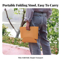 Foldable Handled Stool Lightweight Low Seat Space-Saving Portable Furniture Built-in Handle for explorers, Outdoor aficionados, trip, Camping, Fishing, Hiking