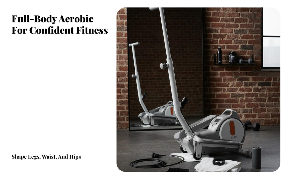 Mini Elliptical Quiet Portable Elliptical Low Impact Compact Stepper Machine for Seniors, Beginners, Home Gym, Apartment