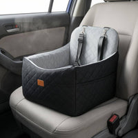 Quilted Pet Car Seat Padded Pet Booster Seat Adjustable Straps for in Vehicle