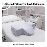 Removable and Washable Cover U-Shaped Lash Pillow Breathable Eyelash Grafting Neck Pillow Velvet Material for Estheticians, Spa