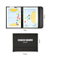 Tri-Fold Handball Board Leather Cover Handball Tactic Board Carrying Handle Sports Gear for Coaches, Training Sessions