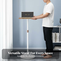 Adjustable Speaker Stand Stable Heavy Base Wooden Audio Surface Stand Non-Slip Freestanding Speaker Holder for Home Theater, Living Room, Bedroom