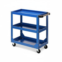 High Load Capacity 3-Tier Tool Cart Thickened Steel Plate 3 Tier Rolling Tool Cart Rugged & Long-Lasting Construction Heavy Duty Rolling Trolley Lockable Wheels for Technicians, Warehouse Workers, DIY Enthusiasts, Factory, Auto Repair Shop, Job Site