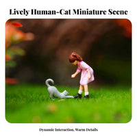 1:64 Scale Figure Realistic Poses Diorama Cat Model Creative Decoration Sand Table Animal Figure for Hobbyists, Dioramas