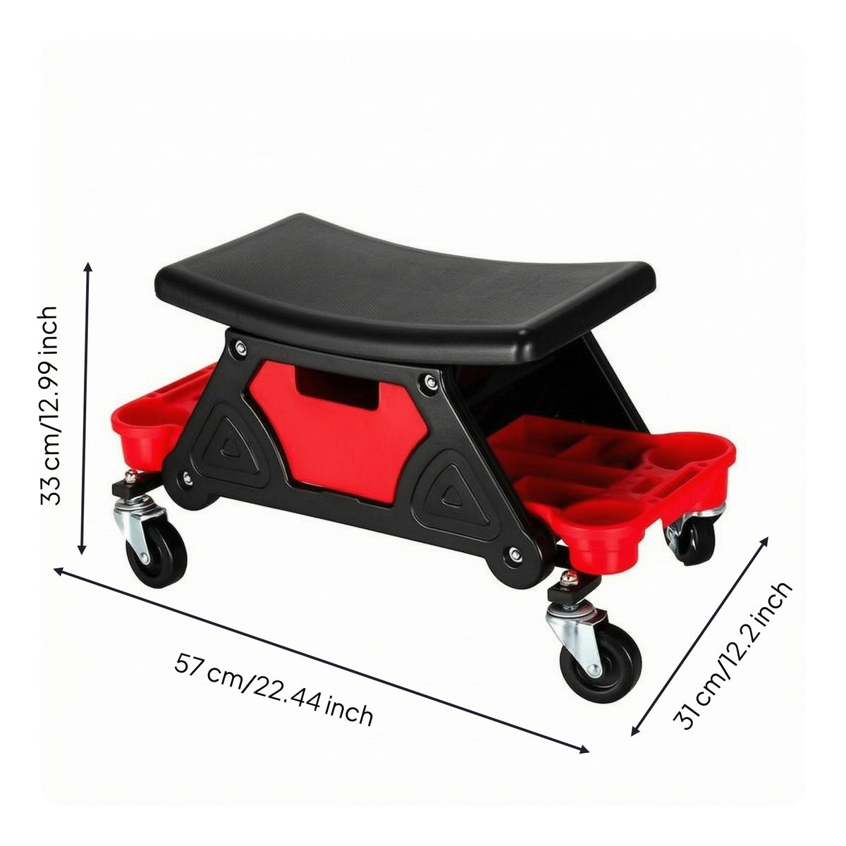 Rolling Repair Stool Brake Casters Service Stool Molded for Auto Repair