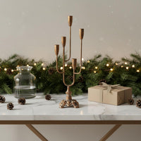 Candelabra Candle Stand European Golden Candelabra Table Centerpiece Ornate Gold Candlestick for Holiday Party