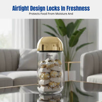 Glass Storage Jar, Transparent Sealed Container, Sodium Glass, Creative Food Organizer for Grains, Candy, Home Kitchen