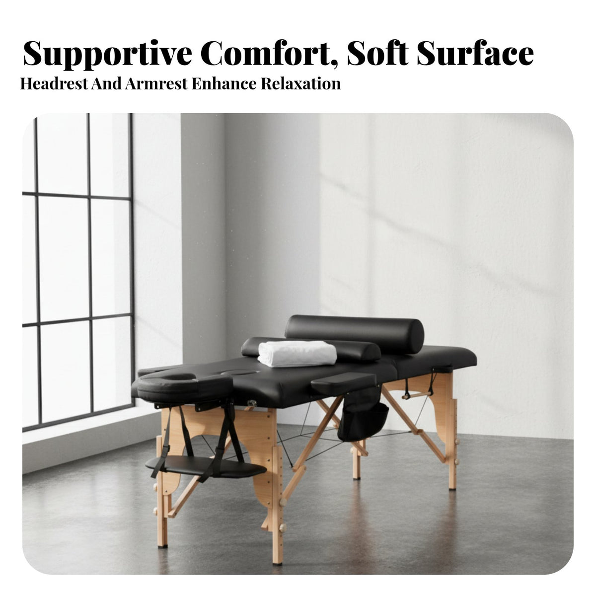 Includes Carrying Bag Portable Massage Table Water & Oil Resistant PU Leather Folding Beauty Bed High-Density Foam Padding Foldable Beauty Bed Easy Set-Up for Beauticians, Estheticians, Physical Therapists, Spa, Mobile Services, Medical Facility