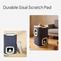 Cat Tree Condo with Scratcher and Plush Winter House