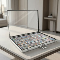 Portable Trading Card Display Case Long-Lasting Trading Card Storage Box with Hinged Lid Clear Organizer Heavy-Duty for Conventions