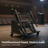 Rolling Teleprompter Stand Portable TV Floor Stand with Wheels Full-Rotation Wheels Casters Mobile Floor Display Cart for Presenters, Conference