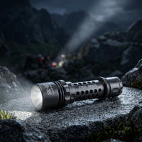 Perforated Grip LED Flashlight Protective Bezel Flashlight Textured Hand Torch Rugged for Outdoor Use
