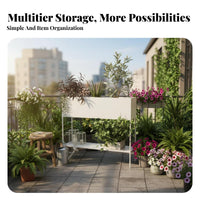 Indoor/Outdoor Use Multi-Tier Plant Stand Floor-Standing Display Rack Space-Saving Design Garden Furniture Weather-Resistant for Gardeners, Apartment Dwellers, Homeowners, Balcony, Patio, Living Room, Entryway