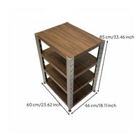 Wood and Aluminum Stereo Rack Shock Absorbing High-Fidelity Equipment Rack Modern Design Amplifier Stand for Audiophiles, Listening Room, Home Theater