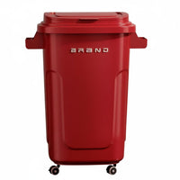 No-Bend Ergonomic Height Kitchen Garbage Can with Lid Easy Mobility Rolling Trash Can 360° Swivel Wheels Large Capacity Waste Basket Wide Opening for Office, Restaurant