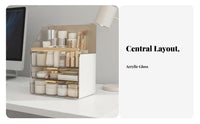 Desktop Makeup organizer with Drawers particle-proofresistant Multi-Compartment cosmetics organizer