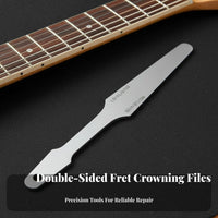 High Carbon Steel Fret Crowning File Double-Sided Fret End Dressing File Ergonomic Design for Guitarists, Repair Shop, Workshop, Home Studio