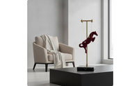 Horse Statue with Black Marble Base Horse Figurine Minimalist Decor for Living Room