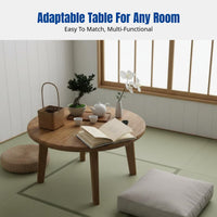 Elm Round Tea Table, Living Room Side Table, Tranquil Minimalist Design, Small Space