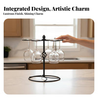 Elegant Design Inverted Stemware Holder Space-Saving Countertop Wine Glass Rack Sturdy Construction Countertop Wine Glass Stand Multi-Functional for Home Entertainers, Party Hosts, Homeowners, Dining Room, Parties