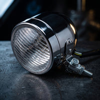Motorcycle Headlight with Bracket 12V Motorcycle Headlight Lamp Retro Round for Custom Builders, Cafe Racer Build