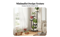 Lockable Casters Multi-Tier Plant Stand with Wheels Sturdy Carbon Steel Metal Plant Stand with Wheels Anti-Rust Rolling Flower Pot Shelf Multifunctional for Balcony, Living Room, Bedroom, Office