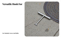 Multi-Functional Manhole Cover Hook Rust-Resistant Manhole Cover Lifter Heavy Duty for Municipal Workers, Construction Sites, Warehouses
