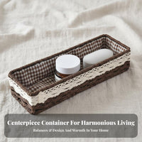 Narrow Woven container with Liner multipurpose Household Storage for Makeup Users