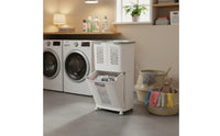 Laundry Sorter Cart Portable 2 Tier Laundry Hamper Freestanding Home Storage for Washroom