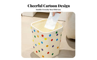 Lavatory Rubbish Bin Cute Design Paper Basket Easy to Clean Small Trash Can for Students, Kids