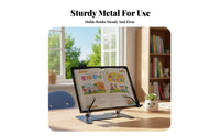 Foldable Adjustable Desktop Bookrest Multi-Functional Adjustable literature Easel With leaf Holders Book Stand Handscomplimentary for Office Workers, Professionals, Bedroom, Library, Kitchen, teleconference Calls