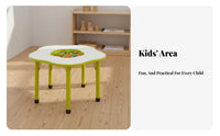 Flower Shaped Kids Table Rounded Edges Adjustable Height Play Table Anti-Skid Feet Kids Drawing Desk for Preschoolers, Young Children