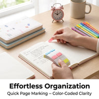Paper Tabs Sticky Index for Students, Writable Bookmark for Books Markers for Note Taking, Office Filing Organizer, 198 Pieces